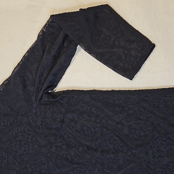 NWT Ann Taylor loft navy sheer embroidered top size Petite Small - Picture 6 of 12